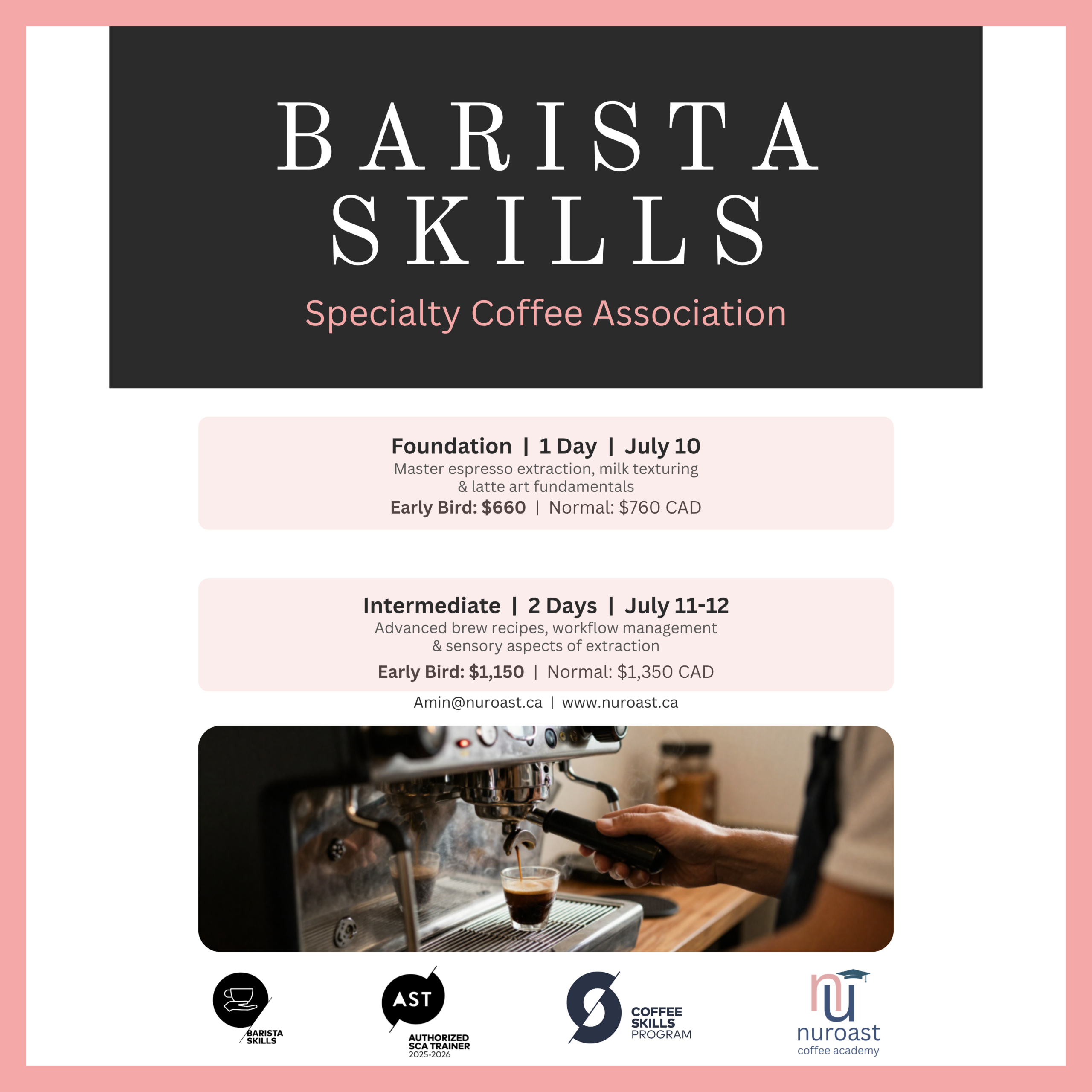 SCA Barista Skills Intermediate